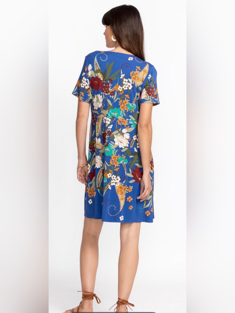 Johnny Was Tee Bee Twist Front Swing Dress Size Medium NEW Floral Soft Midi - Picture 11 of 14